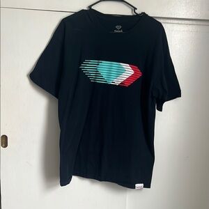 Diamond Supply Co. Black Tee with Teal and Red Graphic